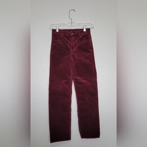 Divided Maroon Corduroy Straight Leg Pants